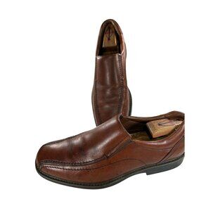 Johnston & Murphy XC4 Mens 10.5 M Brown Apron Toe Leather Comfort Loafers Shoes